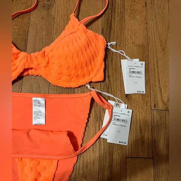 Good American Jacquard Wave Check Underwire Bikini & Perfect Fit Swim Bottom - Picture 6 of 7